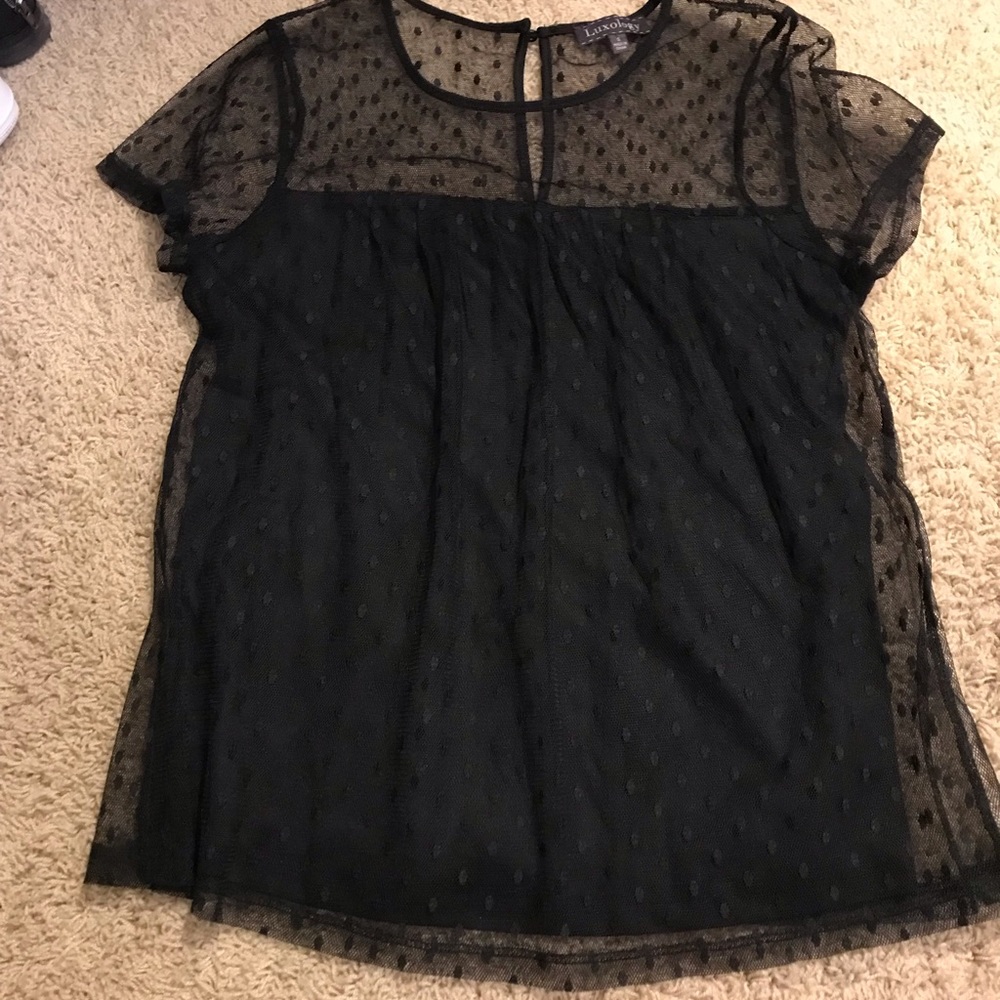 BLACK MESH TOP